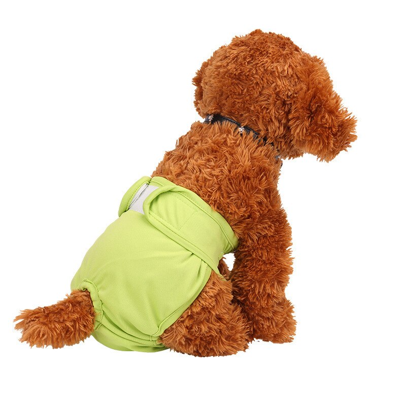 MICATALE Weibliche Hund Welpen Physiologischen Hosen Atmungs Pet Unterwäsche Windeln Waschbar Mädchen Haustiere Windel Für Kleine Mittelgroße Hunde: green / S
