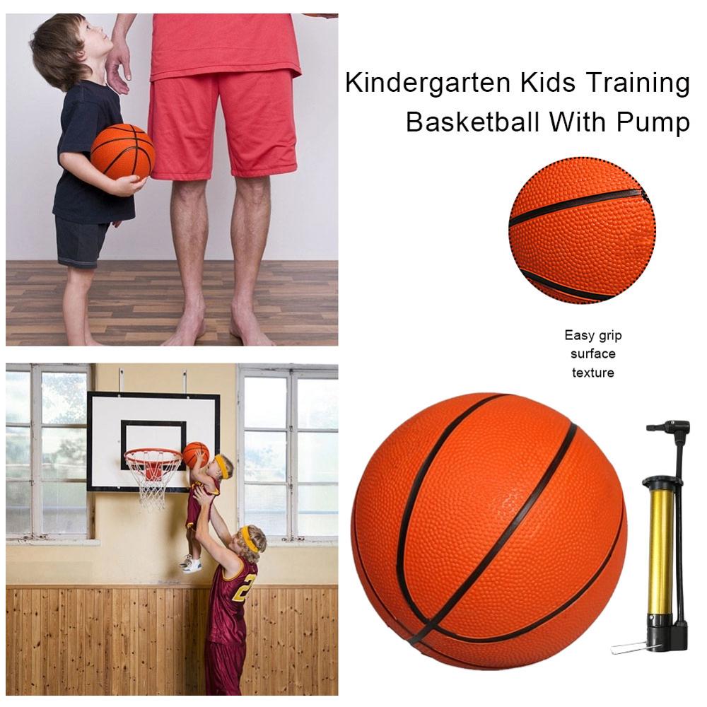 13cm Rubber Basketball Child Parent-Child Toy Kindergarten Children Training Basketball With Pump