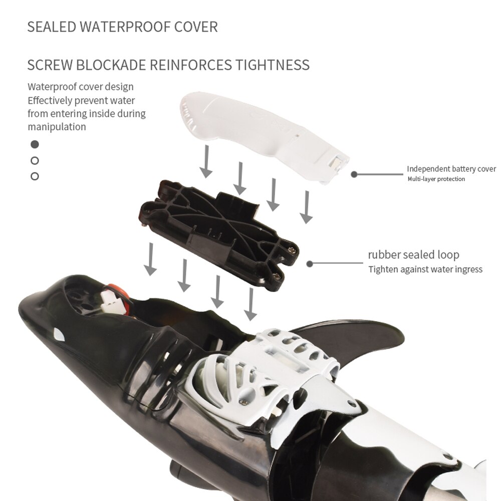 Rc Simulatie Haai Speelgoed 2.4G 4CH Waterdichte Elektrische Afstandsbediening Haai Boot Zwembad Badkamer Spelen Water Speelgoed