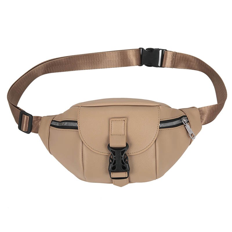 Verstelbare Vrouwen Hip Taille Verpakking Lederen Crossbody Tas Borst Zakken Rits Vrouwelijke Clutch Pouch Riemfanny: Brown Waist Bag