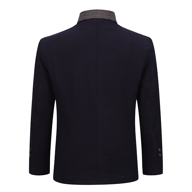 YOUTHUP Winter mannen Wol Kleur Bijpassende Jas Enkele Breasted Casual Dikke Jassen Overjassen Mens Topcoat Streetwear 2 Kleuren