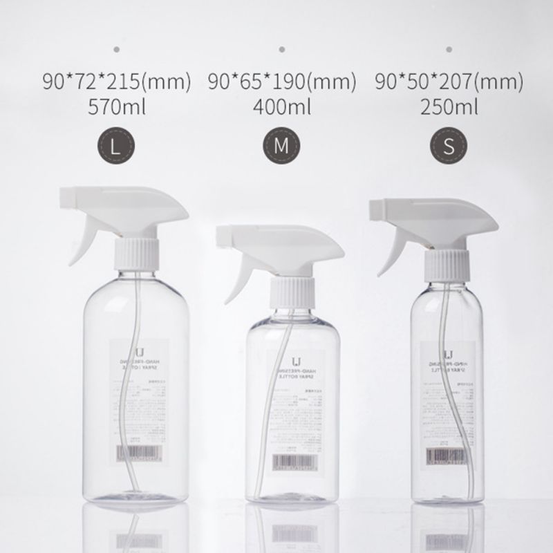 250/400/570Ml Spray Flessen Reiniging Sproeisysteem Duurzaam Trigger Spuit Mist Streamen Thuis Gereedschap Hervulbare Container Etherische oliën