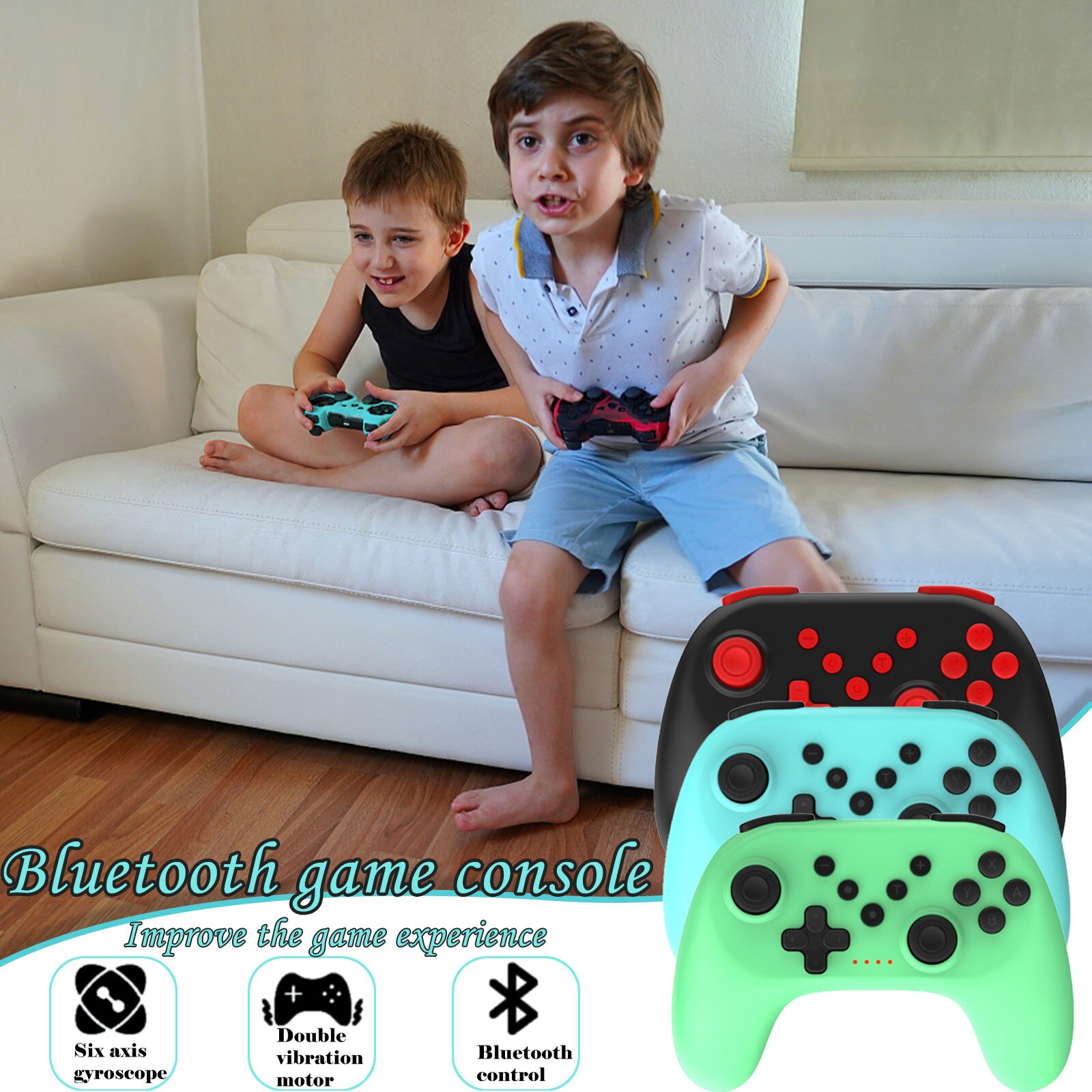 Wireless Bluetooth Gamepad For Switch Game Joystick Controller With 6-Axis Gyro Gamepad Handle For Ninteno Switch Console PC