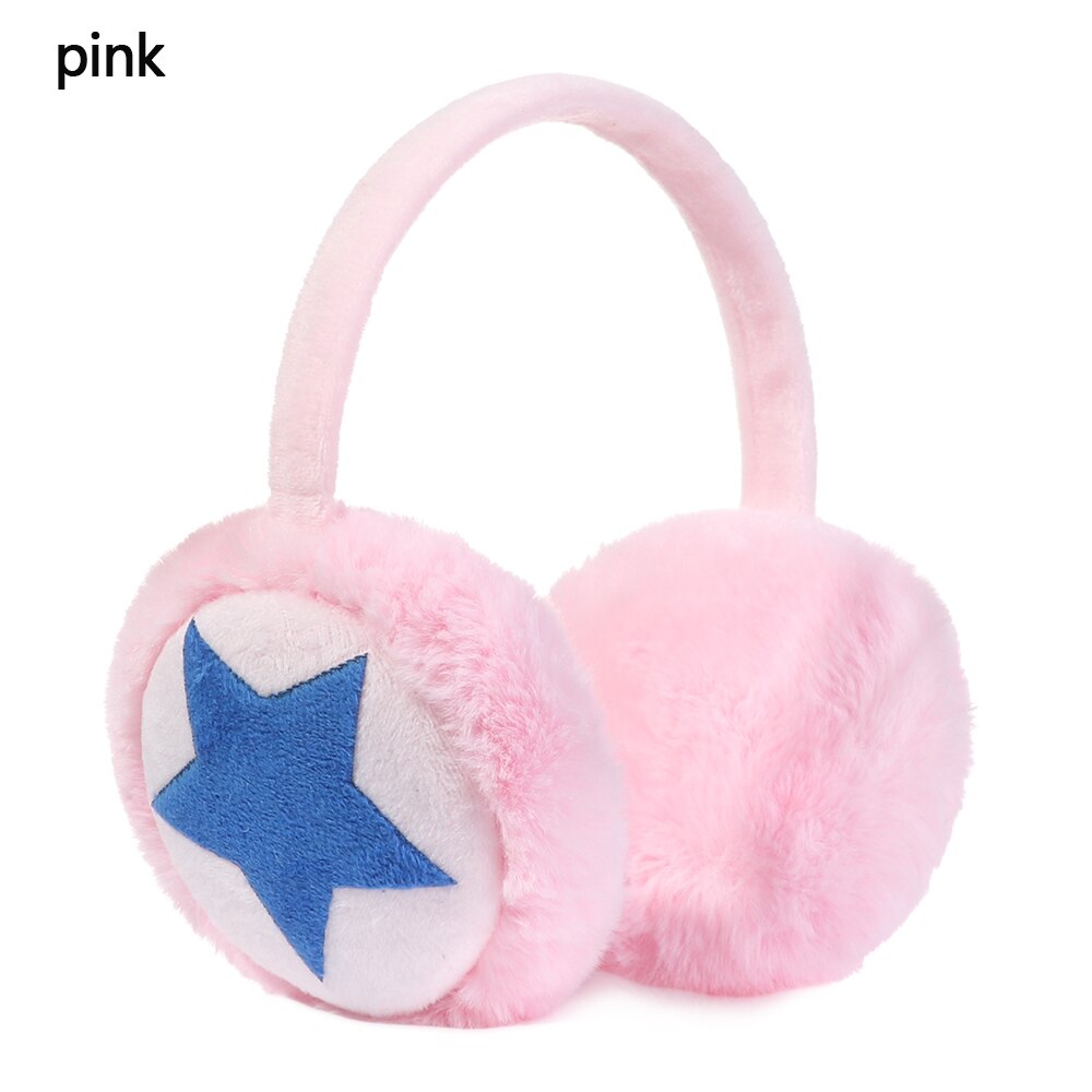 Pluizige Oorbeschermers Herfst Winter Warm Comfortabele Warm Oorklep Vrouwen Mannen Outdoor Skiën Fietsen Rijden Oorbeschermers Ster Oorwarmers: Pink