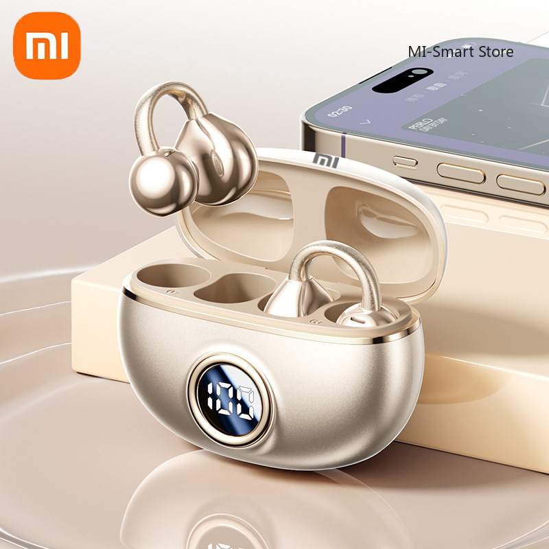 Xiaomi Bluetooth 5.4 oordopjes Draadloze koptelefoon Clip-on oordopjes met digitaal display Ruisonderdrukkende waterdichte sportoortelefoon: Rood