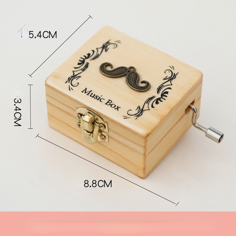 Boîte à musique avec sculpture sur bois et impression couleur, de noël pour femme, fille et fils, ville du ciel et autres musiques: 3(without mirror)