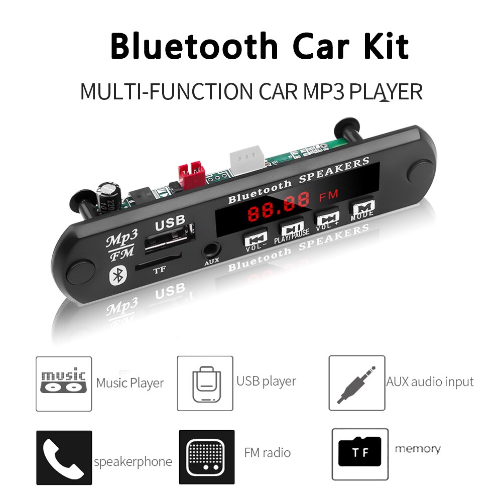 Kebidu Bluetooth MP3 Decoder Board MP3 Kaartlezer MP3 Bluetooth Module Audio Accessoires Handsfree Met Mic Fm Tf Usb Aux