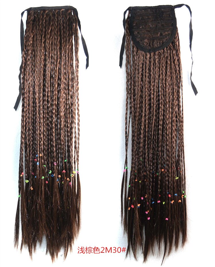 ZM hand made ombre braiding hair pony tail black and brown hair pieces for women braid ponytail extension: 1602M30