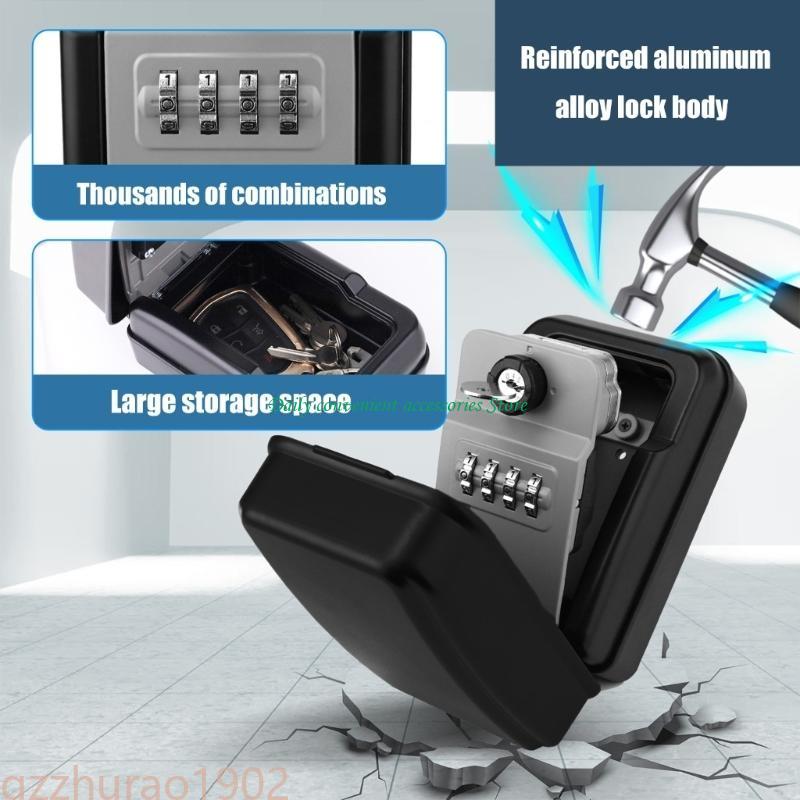Nyckelförvaringslåslåda hänglås med 4- siffrig kombinationskod för industri, kontor, hus, surfing och säker åtkomst med bilnycklar
