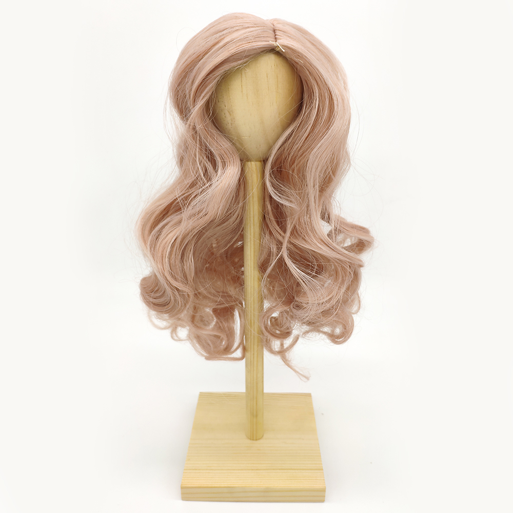 1/3 30-35 cm bricolage BJD SD MSD bouclés produit fini poupée perruques longs brun haute température fibre cheveux pour poupées accessoires: Rose