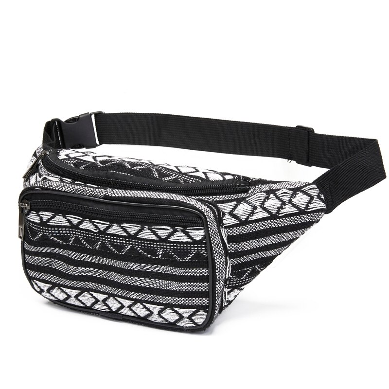 Women Waist Bag Vintage Waist Pack Large Capacity Fanny Pack Fabric Phoone Pouch Hand-free Chest Bag Bohemian Belt Bag