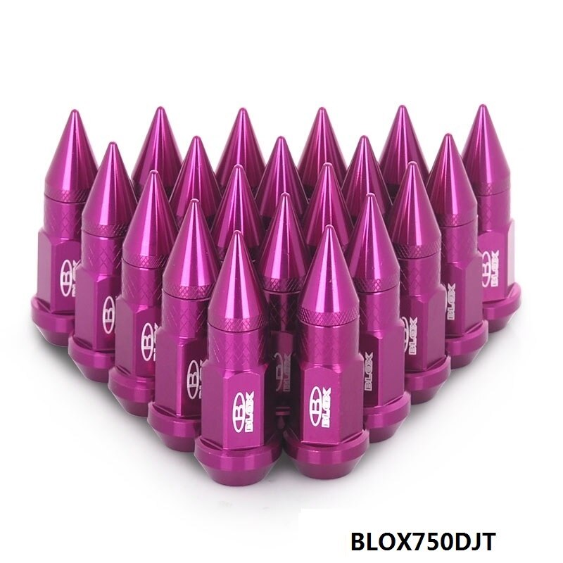 Blox – écrous de roue prolongés 50MM, avec pointes, pour jantes m12x1, 5/m12x1, 25, EP-BLOX750DJT-ALBZ: Violet / M12x1.25