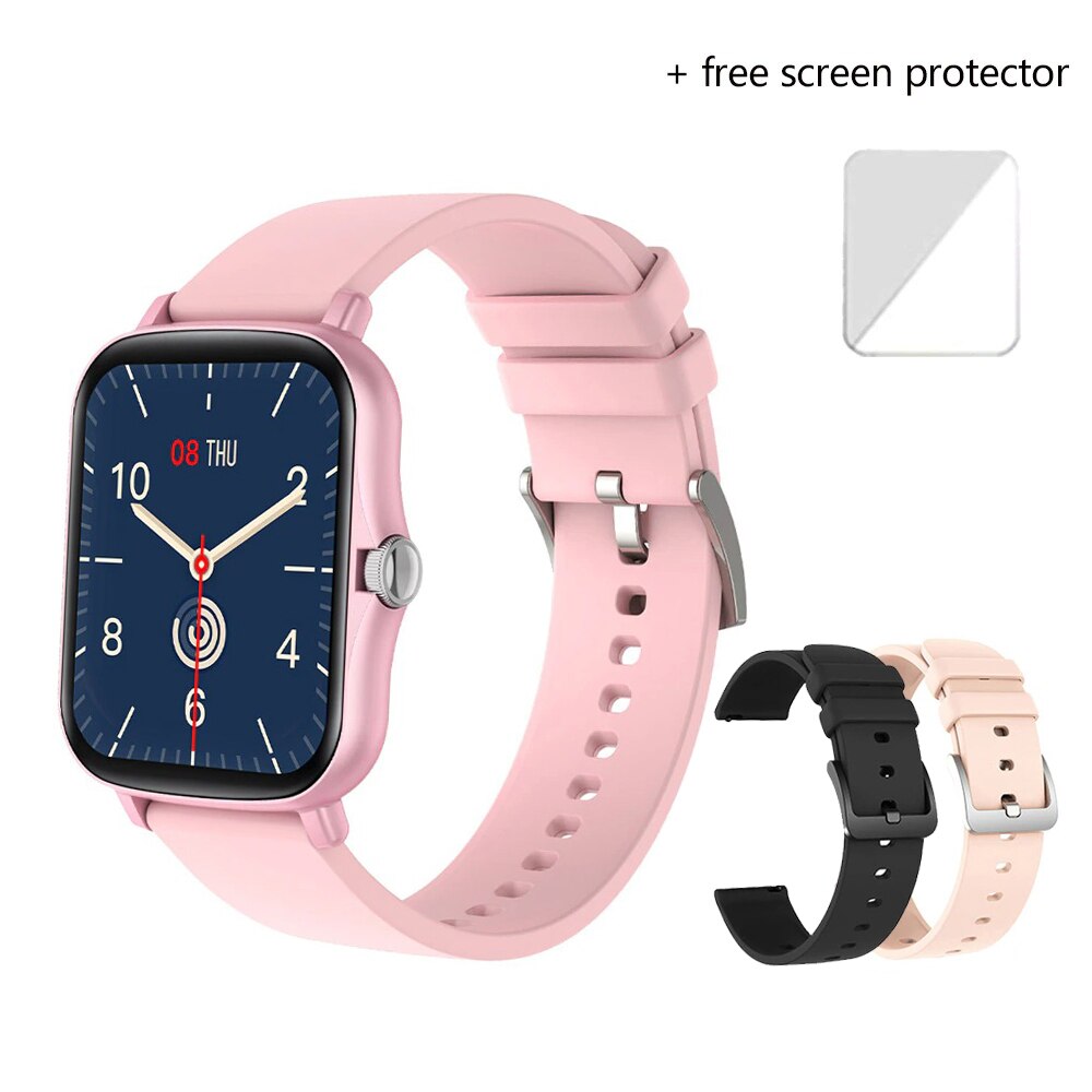 Reloj inteligente Y20 P8 Plus para hombre y mujer, dispositivo completamente táctil de 1,7 pulgadas, resistente al agua IP67, GTS 2, Android e IOS: add 2 strap A