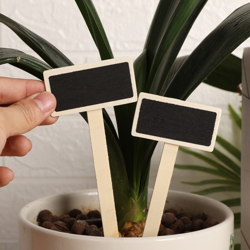 20Pcs Mini Wooden Chalkboard Blackboard Garden Flowers Plants Pot Tags Labels Wedding Decoration Card