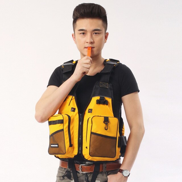 Buoyancy Fishing Life Jacket Boating Safety Vest Floating Foam Water Sports Drifting Boating Safety sports 50-100KG free size: Yellow