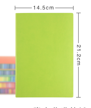 RuiZe cute korean notebook A5 leather diary school note book journal daily memo hardcover notebook thick paper rainbow edge: Green