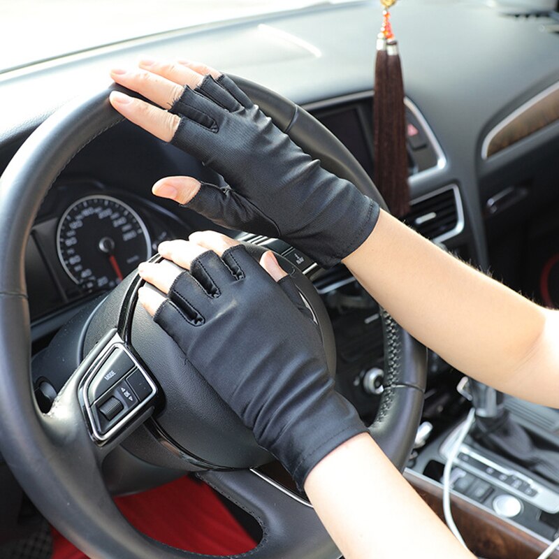 Guantes de LICRA para conducir para hombre y mujer, de medio dedo, transpirables, para deportes al aire libre, ciclismo, protección solar, para verano