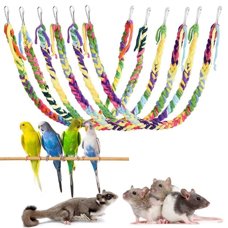 Jouet planeur, écureuil, Hamster, Jungle, escalade, petits animaux, balançoire suspendue, oiseau, corde d'escalade, Pack de 6