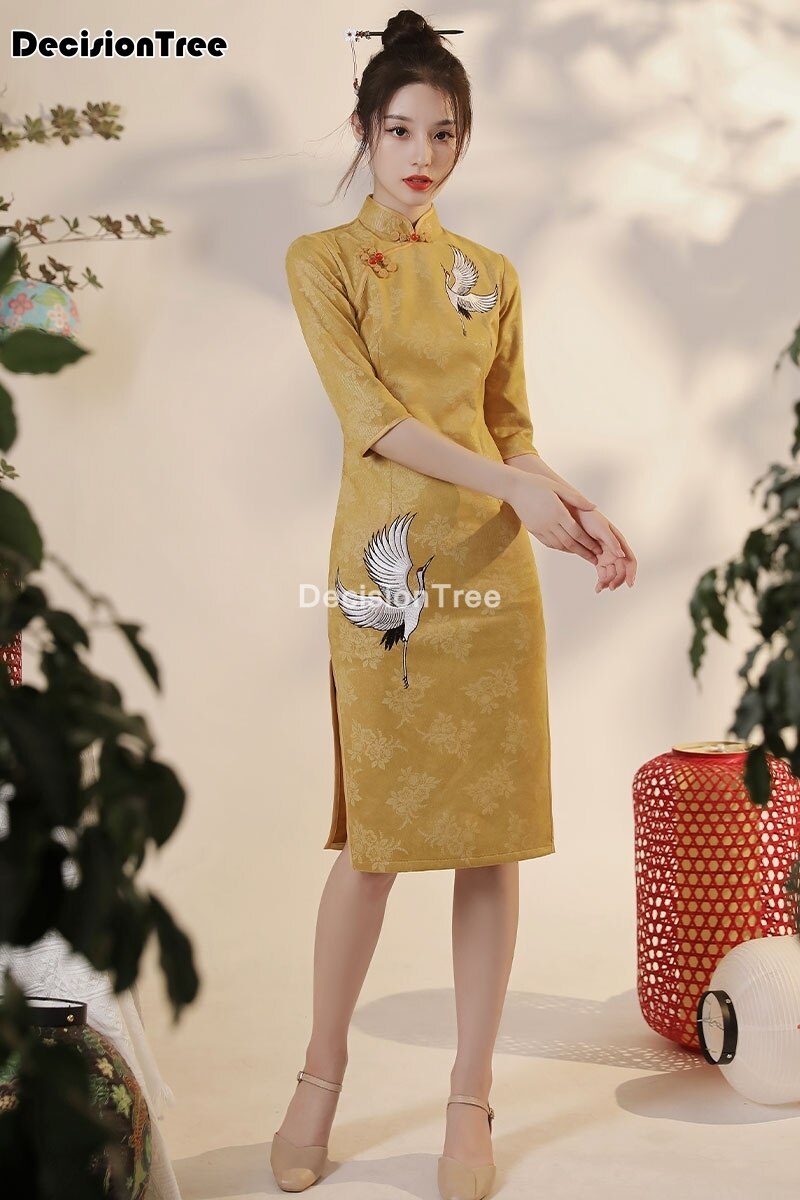 Chinese Trouwjurk Vrouwelijke Cheongsam Chinese Traditionele Kleding Vrouwen Qipao Voor Wedding Party Cheongsam Jurk