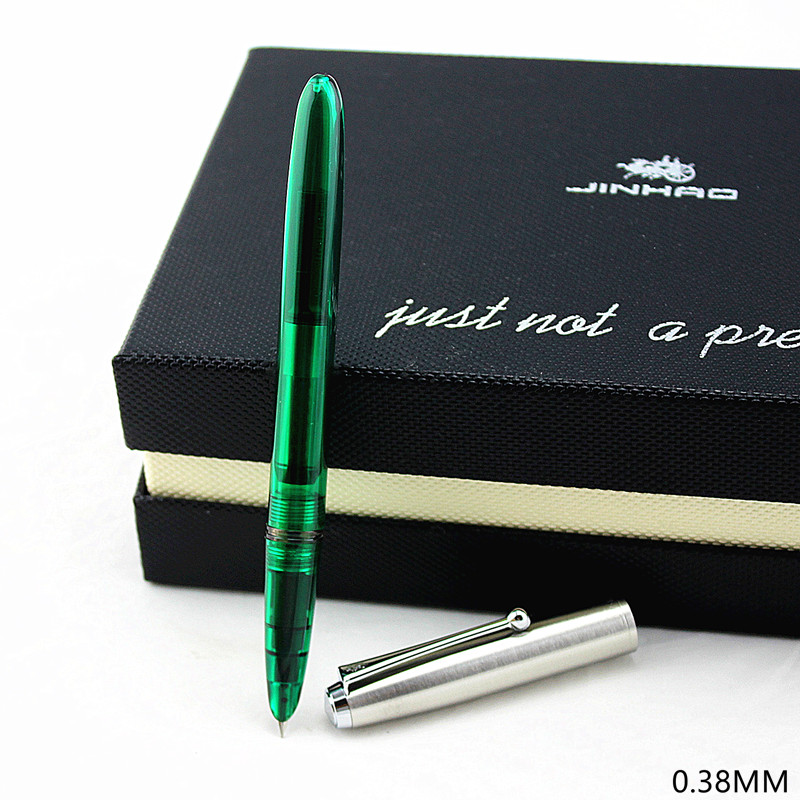 Vintage artistic Fountain pen Steel metal cap 0.38mm extra fine pens Jinhao 51A Stationery Office school supplies A6994: I / 0.8MM