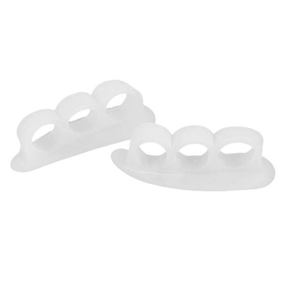 1Pair Silicone Gel Hammer Toe Straightener Corrector for Curled Toes Hallux Valgus Feet Foot Care Bunion Adjuster Tool: White