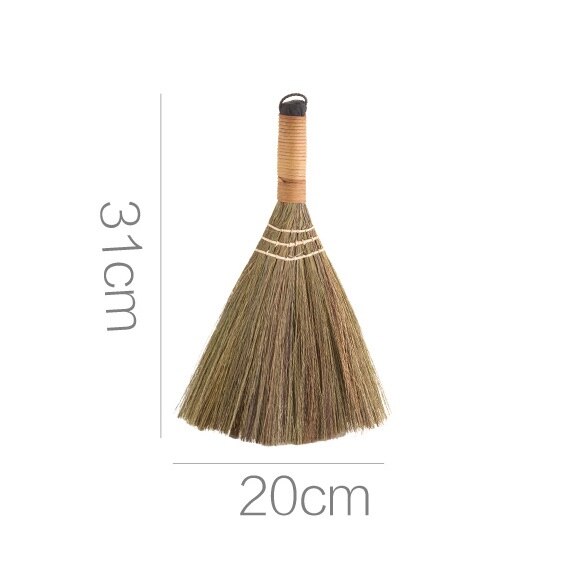 Wood Floor Sweeping Broom Straw Braided Manual Archaize Broom Sweeper Soft Hair Fur Household Floor Home Duster Cleaning Tool: A-20x31cm