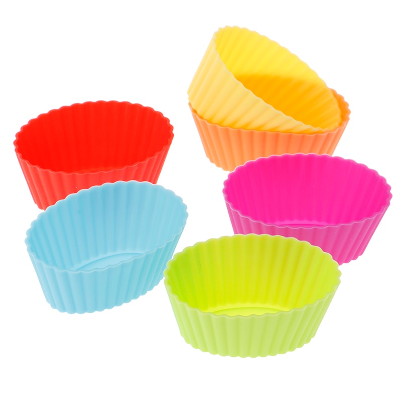 6 stuks siliconen cake cupcake vormpjes bakvormen siliconen bakvorm cupcake en muffin cupcake: Default Title