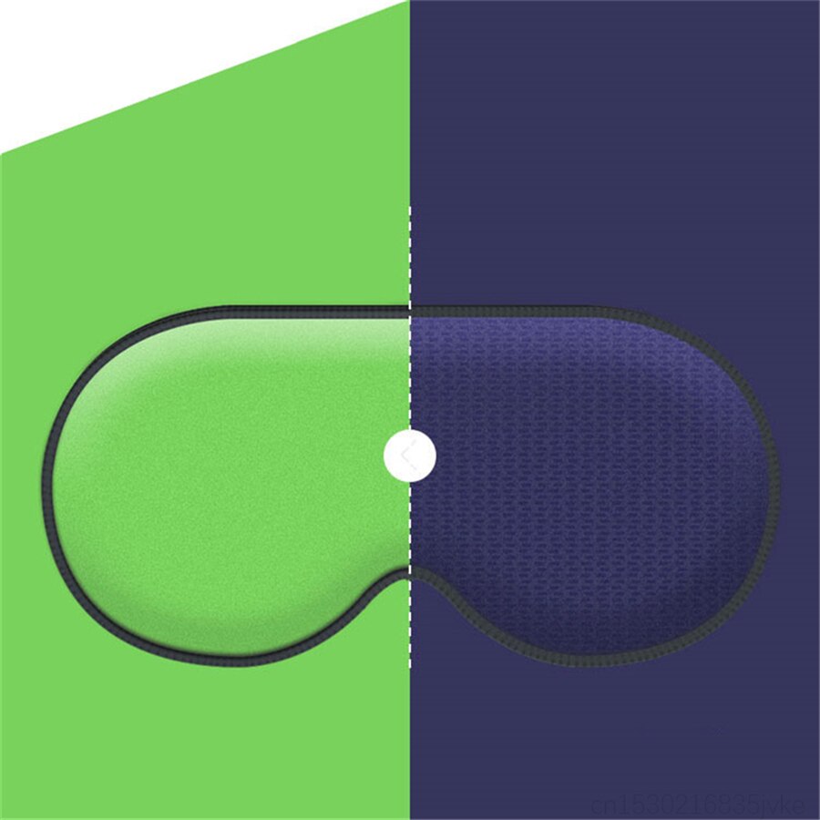 Sleep Mask Warm Cold Dual-Use Soft Milk Silk Eye Mask Night Blackout Blindfold Eye Shade with Adjustable Elastic Strap: Green-Blue