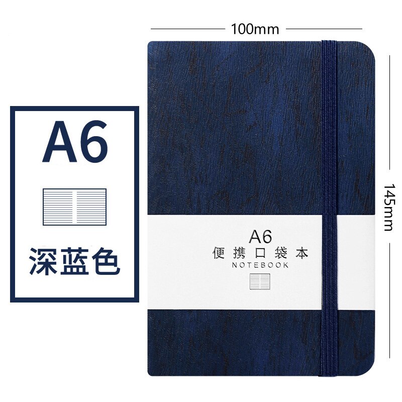 Kawaii 100 Sheets Portable Notebook A6 A7 Bullet Journal Notebook Foreign Languages Word Book Vocabulary Memory Study Stationery: A6 Navy blue
