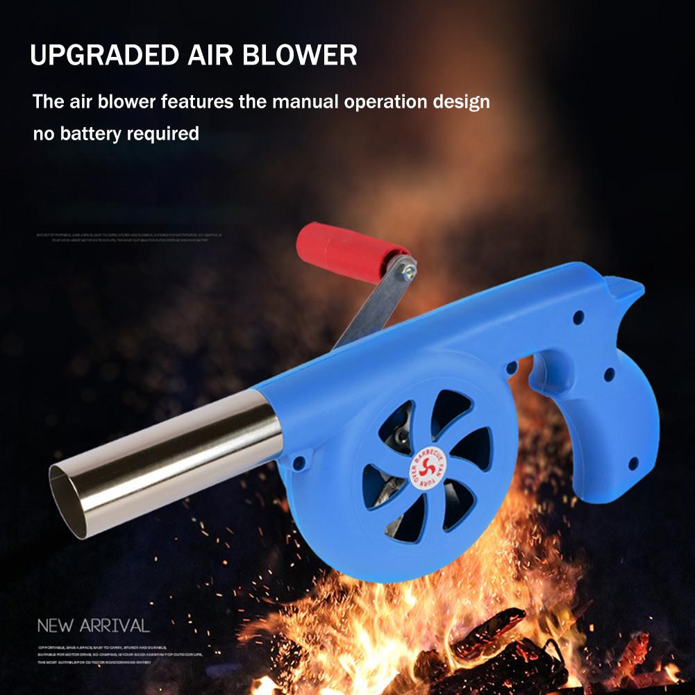 Soplador de aire Ventilador de barbacoa portátil fuelle de barbacoa, herramienta de manivela manual, accesorios de estufa para cocina al aire libre, novedad