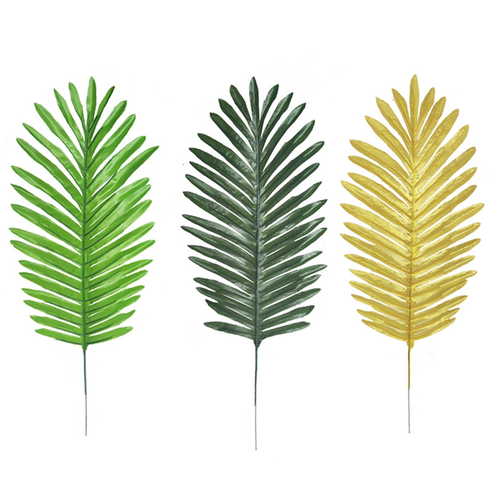 10 Stks/set Kunstmatige Gouden Kokosnoot Palm Leaf Plant Party Fotografie Decoratieve Decor Nep Planten Voor Thuis Bruiloft Decor