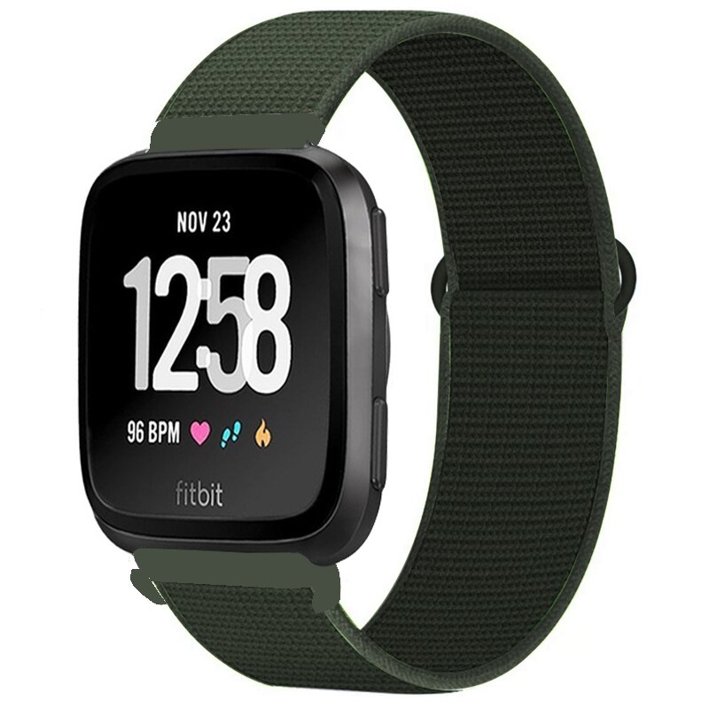 Correa tejida de nailon para Fitbit Versa/Lite/Versa2, repuesto de reloj inteligente, pulsera deportiva, Fitbit Versa 2: Cargo Khaki