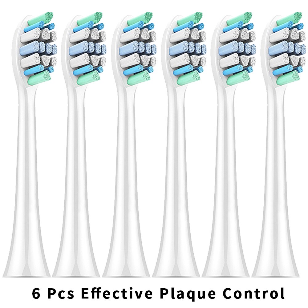 Replacement Toothbrush Heads Compatible with Phillips Sonicare Fits 2 Series 3 Series Plaque Control DiamondClean FlexCare: 6Pcs-WH-Plaque