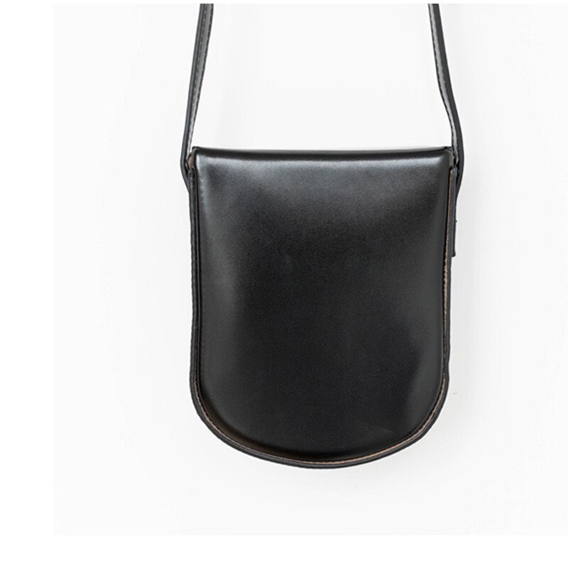 Ensfarvet dame skuldertaske hårdt pu læder vintage kvinder mini crossbody telefontaske ungdom shell pung hel