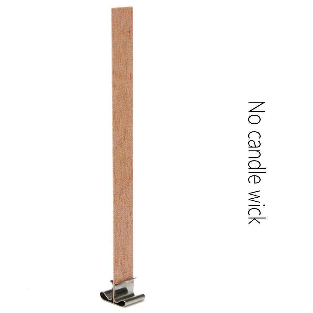 Wooden Wick Wax Handmade Candle Wooden Core With Sustainer Tab DIY Candle Making Supplies Metal Base