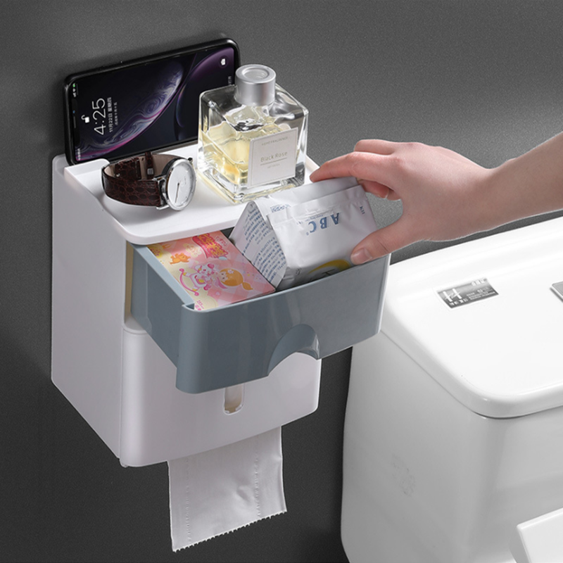 Toilet Paper Shelf Holders Waterproof Tissue Box Wall Mounted Storage Box Portable for Bathroom Accessories salle de bain
