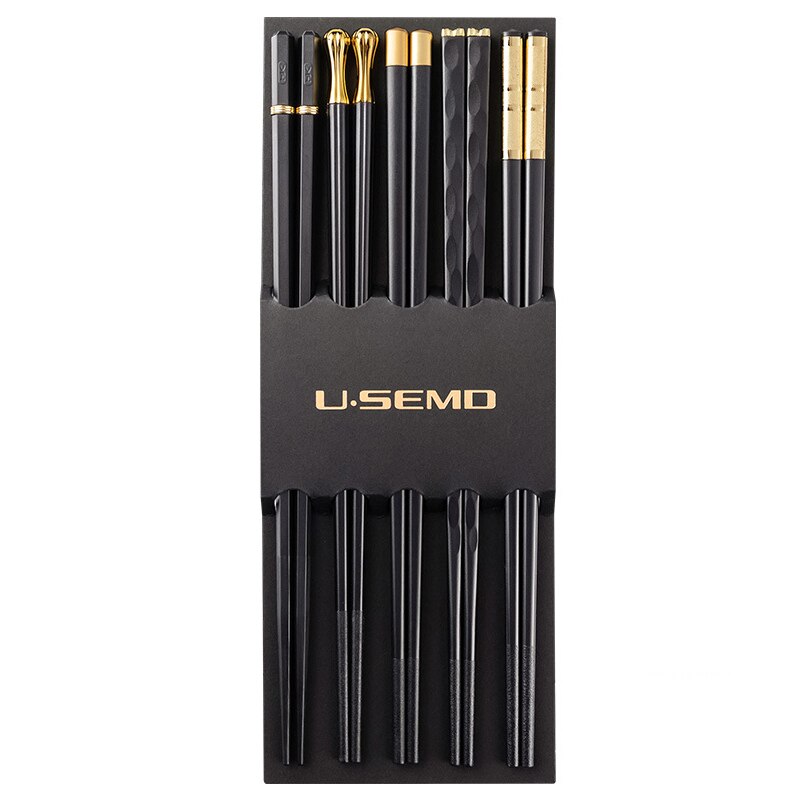 5 Pairs Japanse Chinese Eetstokjes Voor Eten Sushi Sticks Herbruikbare Metalen Koreaanse Eetstokjes Set Gezonde Legering Servies