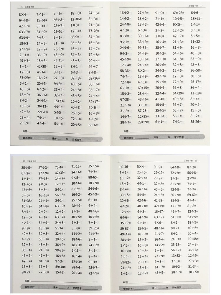 4 Books/sets of Addition, subtraction, multiplication and division Learning Mathematics Handwriting Practice Books Age 3-8