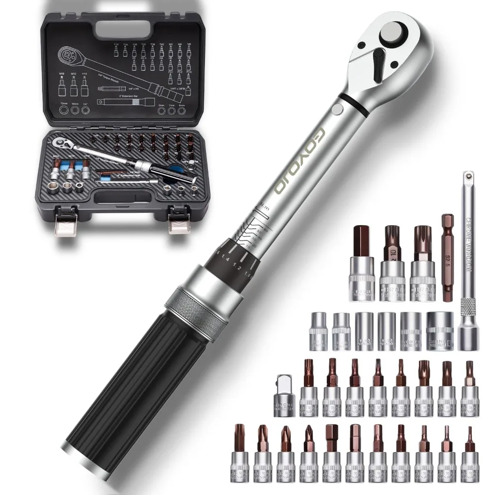 Kit d'outils d'entretien de vélo pour vélos de route et de montagne, multi-outils réglables, couple étanche, pouces, 2 à 24 Nm,