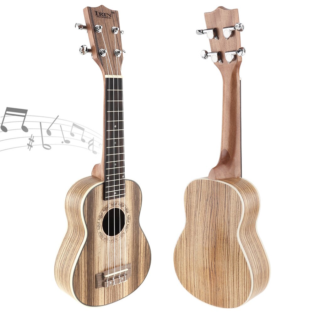 21 Inch Portable Soprano Ukulele 15 Fret Four Strings Zebra Wood Guitar Ukelele Musical Stringed Instrument