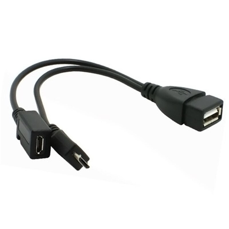 2 In 1 Otg Micro Usb Host Power Y Splitter Usb Adapter Naar Micro 5 Pin Man Vrouw Kabel Voor telefoon