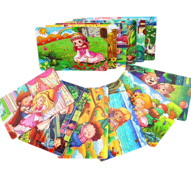 Wooden Puzzle Cartoon Fairy Tale Pattern 30 Piece Children Puzzle Baby Early Learning Enlightenment Puzzle Toy Christmas