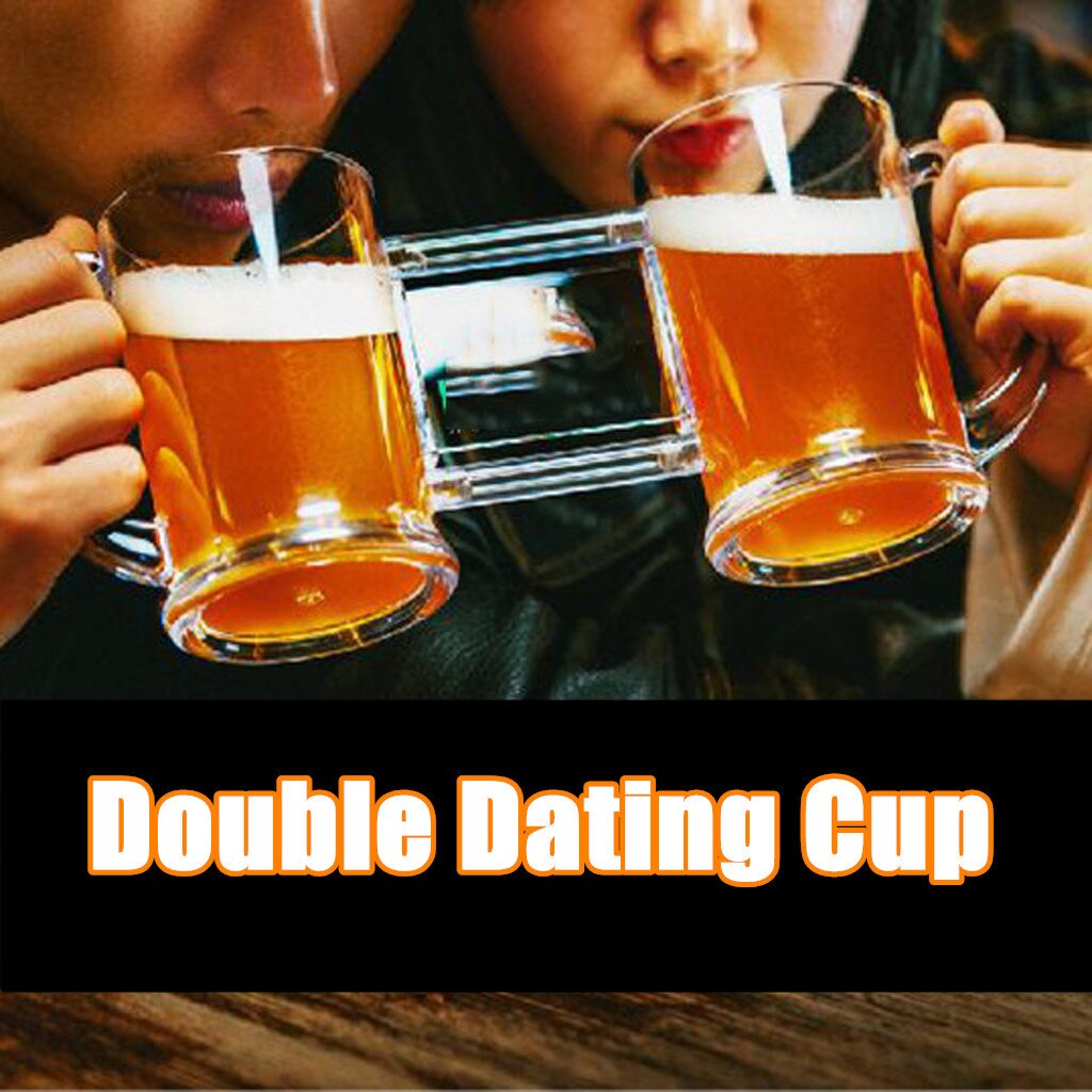 Double Beer Mug Party Party Mug Dating Tool Beer Mug Siamese Wine Glass CD