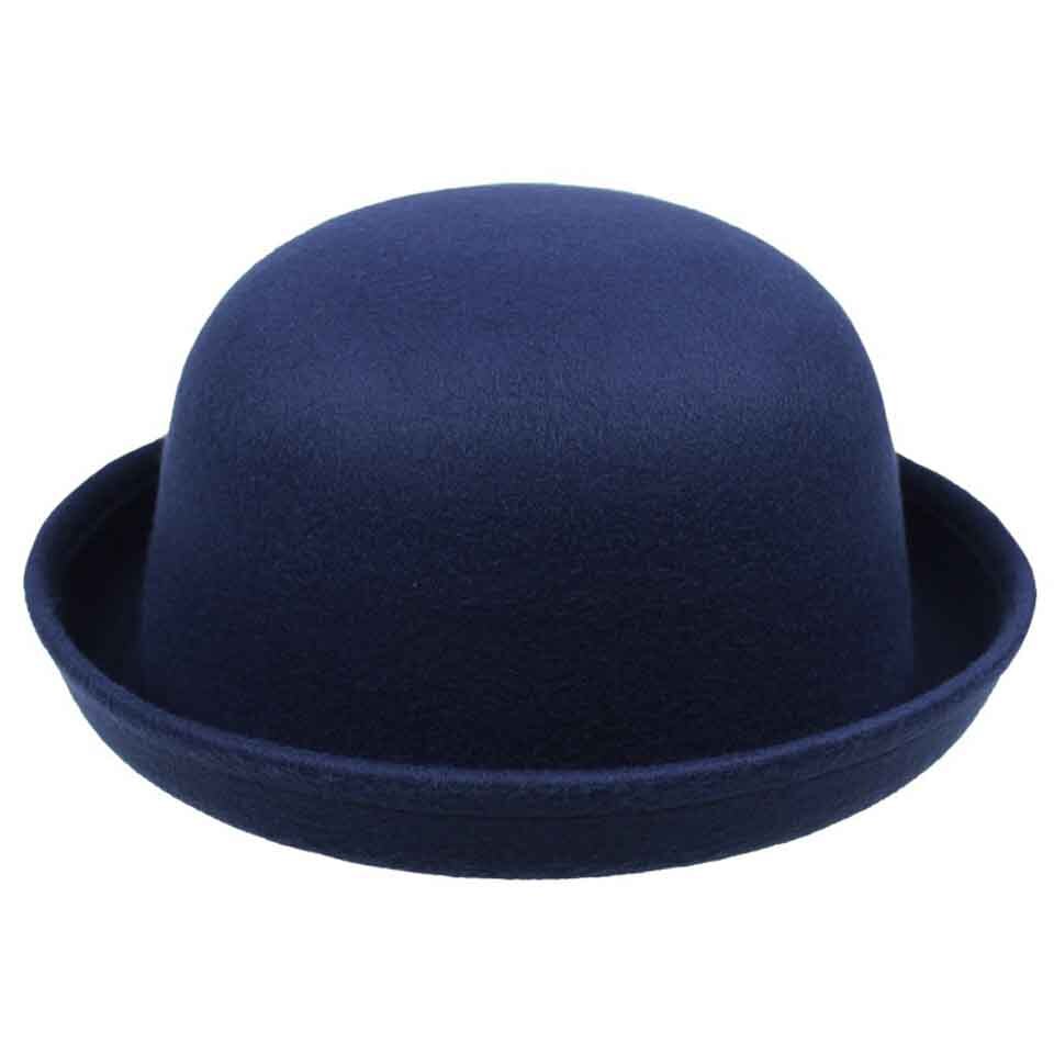 Parent-child Fedora Hat Kids' Round Top Hat Dome Cap Children Dress Hats Felt Hats Wool Felting Bowler Hat For Mom and Baby: C0211-4 / M