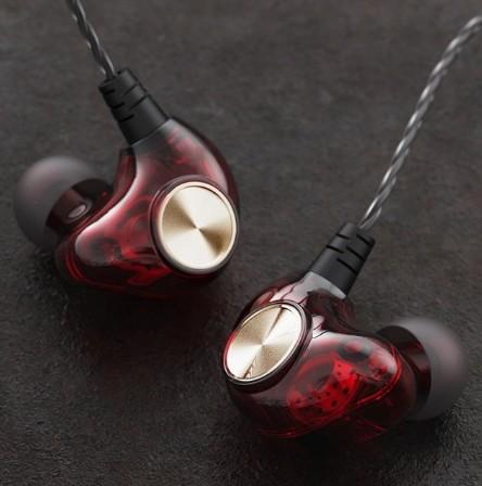 Android Mobiele Telefoon Drive-By-Wire Headset Metalen Zware Bas Computer Pc Headset In-Ear Sport Headset telefoonhoorn Headset: Rood