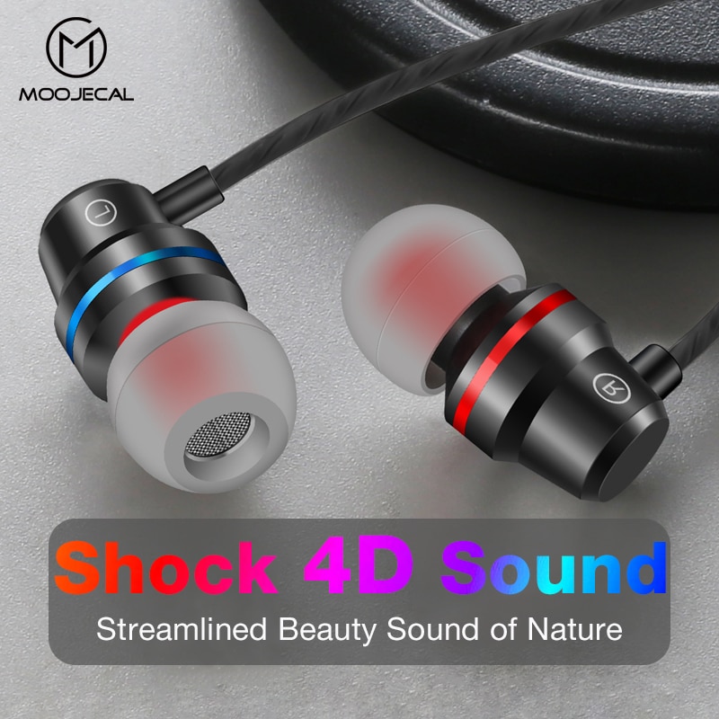 MOOJECAL In Ear Wired 3.5mm Earphone Earbuds Music Headphone for Xiaomi Samsung Iphone Smartphone with Microphone Wired Headset