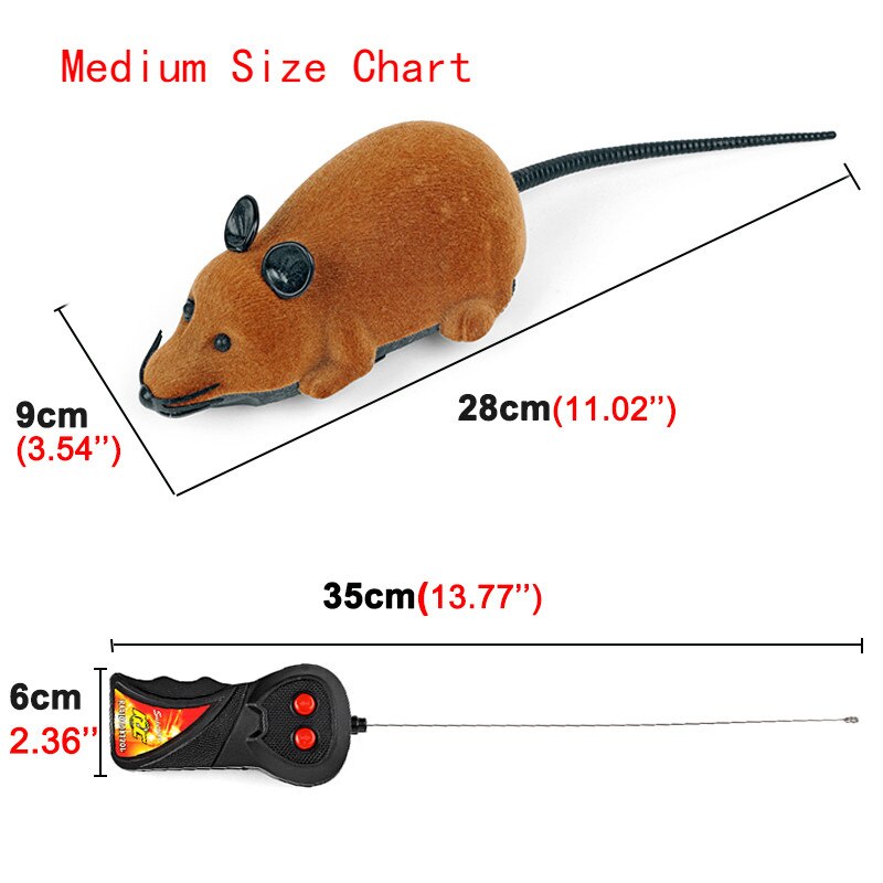 Wireless Remote Control Mouse Toy Black/Gary/Brown Electronic RC Rat Mice Animal Interactive Cat Toys