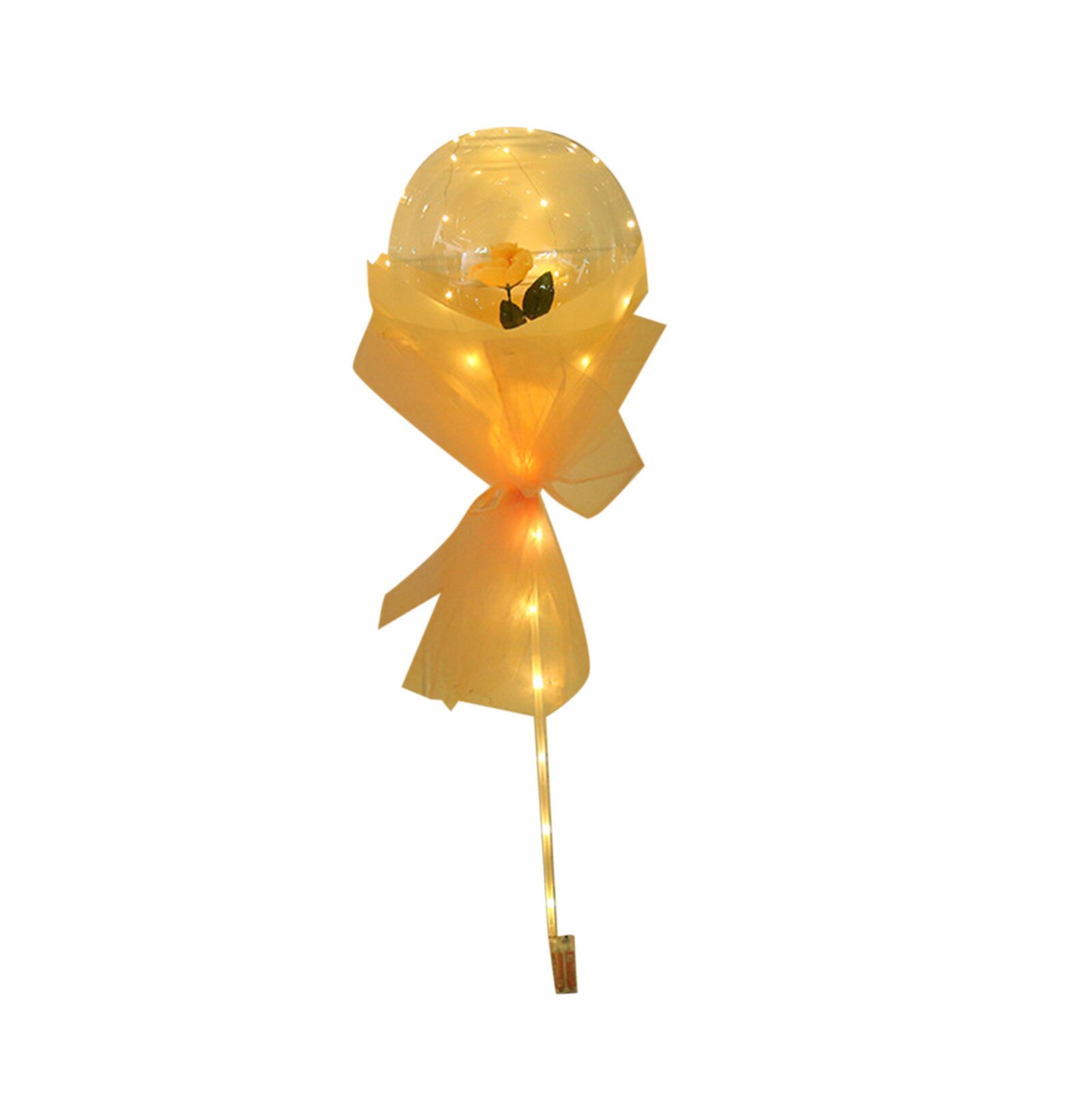 Ballon Led avec poignée et bâtons, lumineux, Transparent, pour Bouquet, décorations de fête d'anniversaire, de mariage: HT