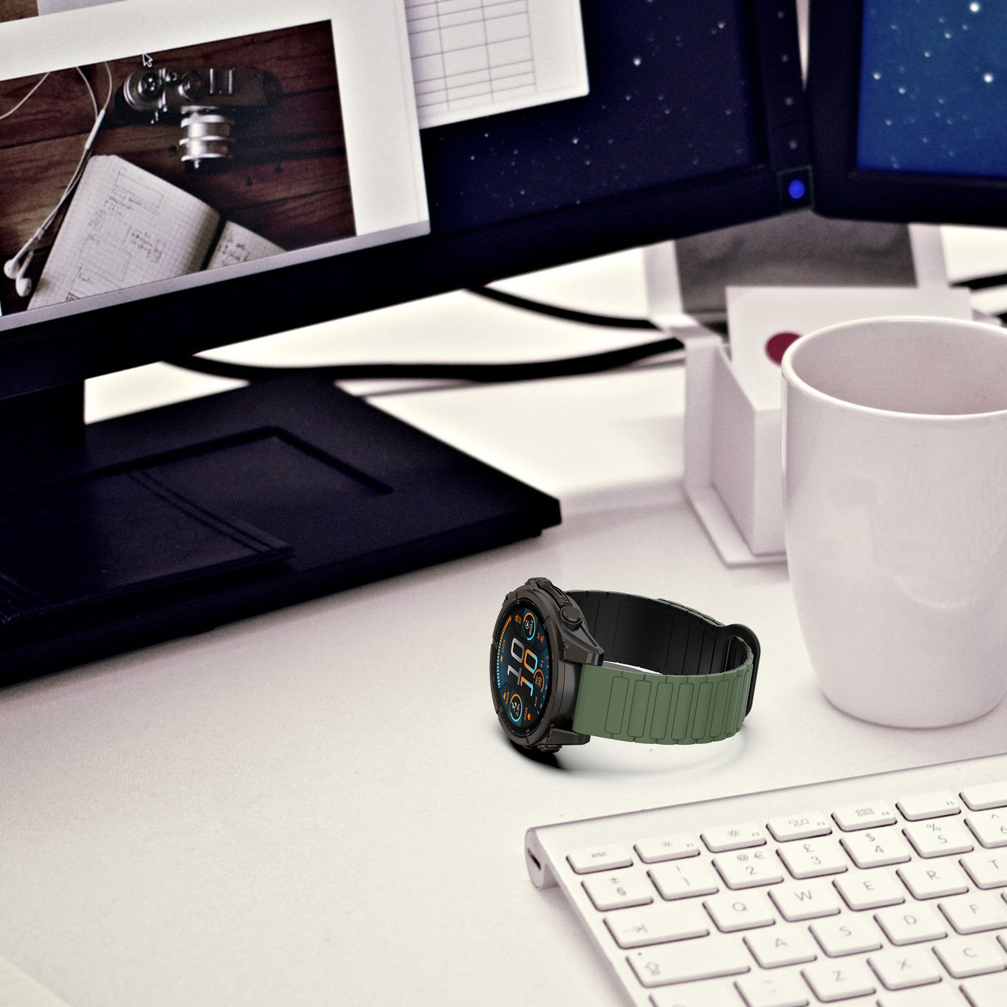 Brățară Magnetică din Silicon pentru Smartwatch - 20mm 22mm 26mm QuickFit - Compatibilă Garmin Fenix 8 7X 7 7S 5X 5S Plus 3HR