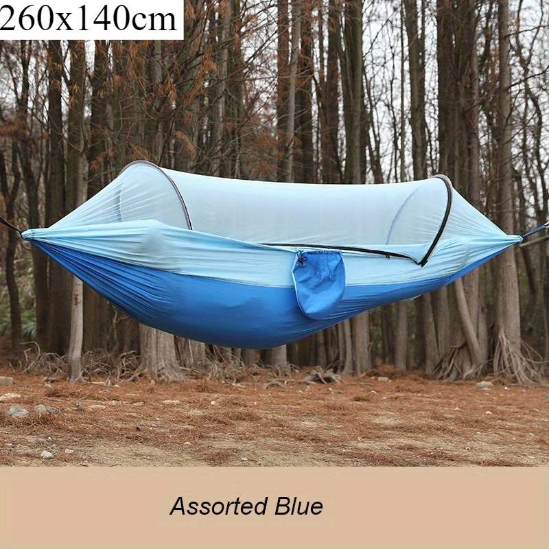 1pcs Anti-Side Flip Mosquito Proof Camping Hammock with Insect Net Portable Outdoor Hammock for Camping Lightweight Travel Bed: Brown